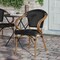 Flash Furniture Marseille French Bistro Stacking Chair w/Arms, Black Textilene and Bamboo Print Alum Frame, Natural SDA-ADS642108-BK-NAT-GG - alternate 2